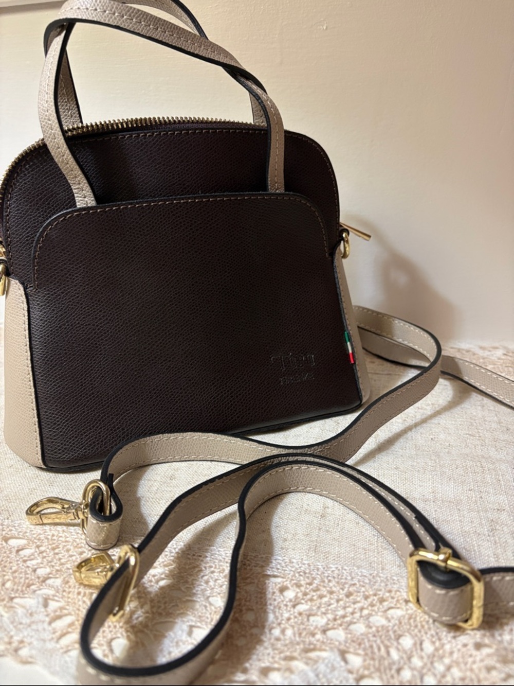 Toro Firenze Paris Mini Dome Leather Bag Made in Italy - Picture 4 of 5
